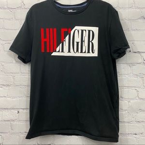 Tommy Hilfiger Black Tee with Logo Size Large